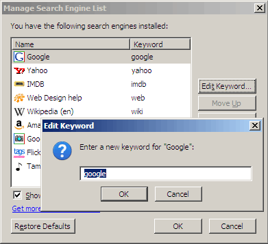 Add Keywords