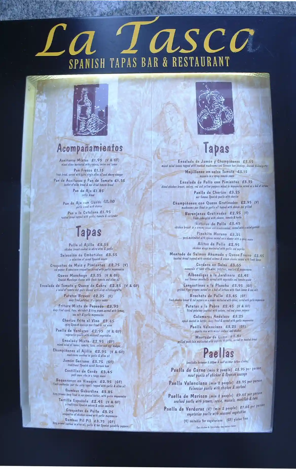 Spanish Restaurant Menu, 2005-06-12